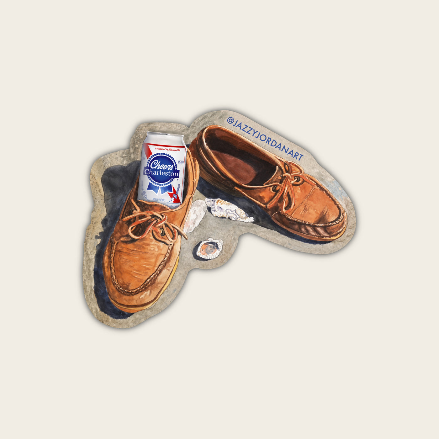 Cheers Charleston Beach Shoes Sticker