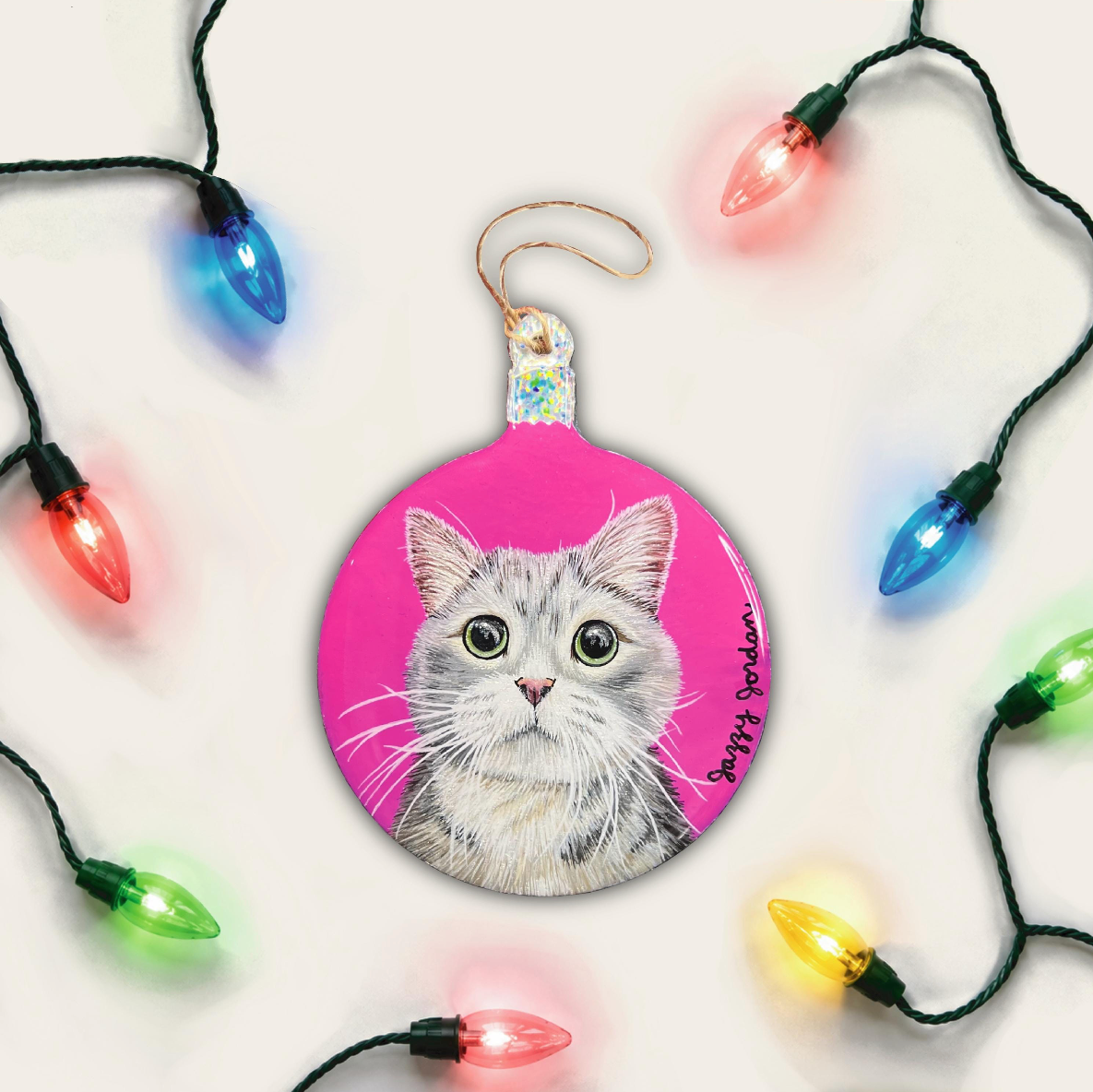 Custom Hand Painted Pet Portrait Ornaments!