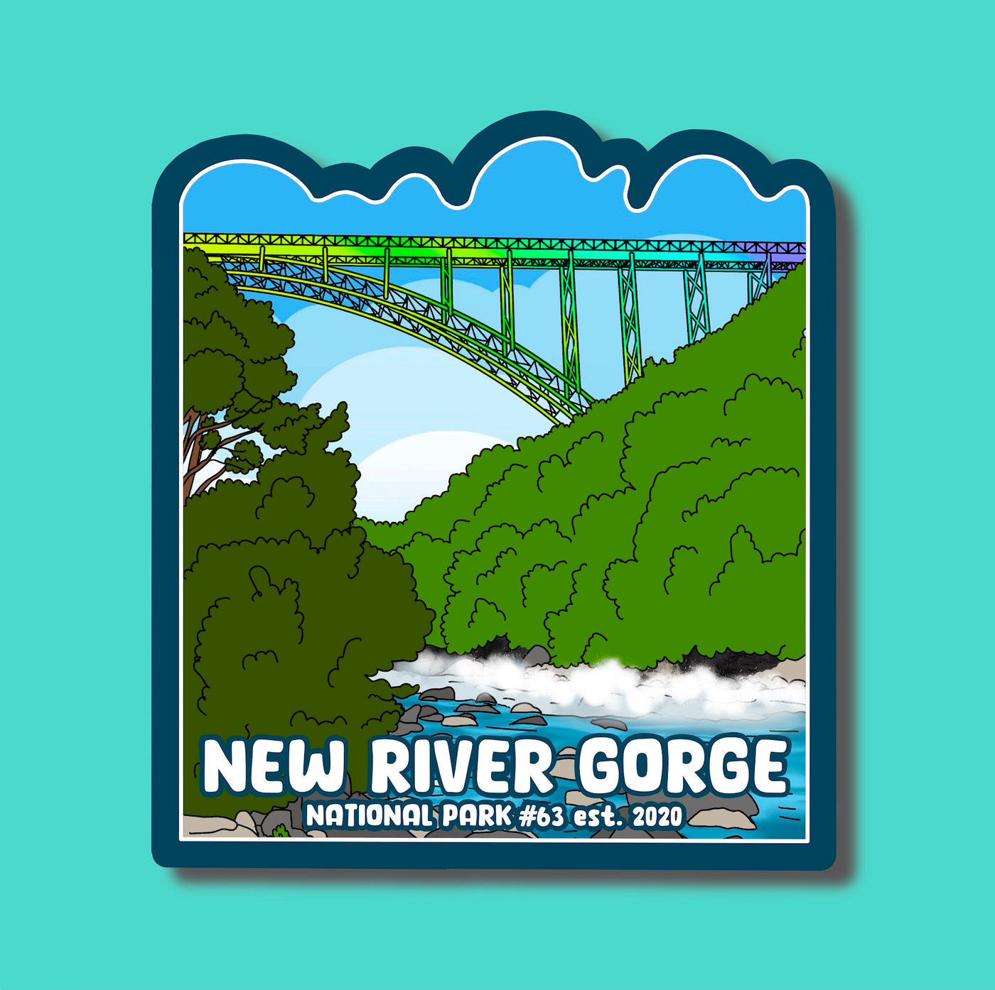 Holographic New River Gorge National Park Sticker
