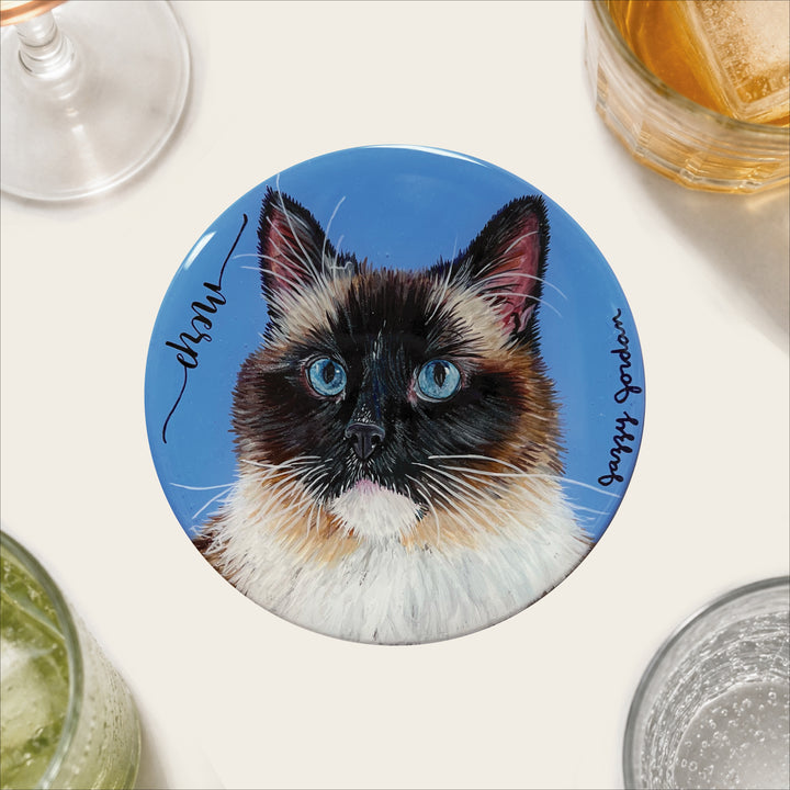 Custom Hand Painted Pet Portrait Coaster