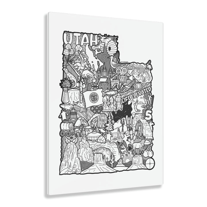 Utah Doodle Acrylic Print