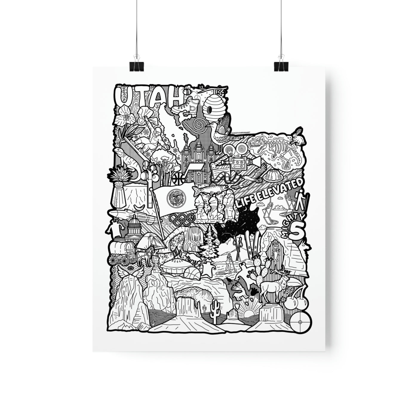Utah Doodle Premium Matte Vertical Posters