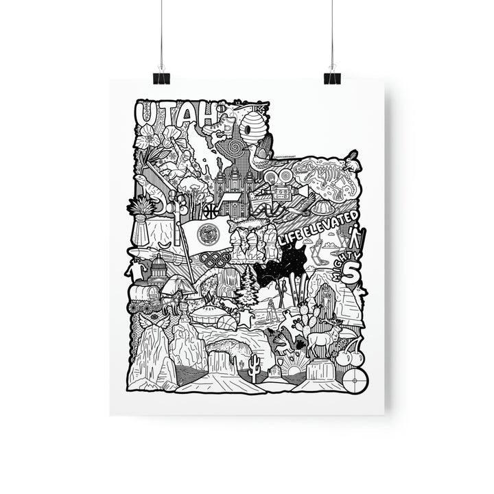 Utah Doodle Premium Matte Vertical Posters