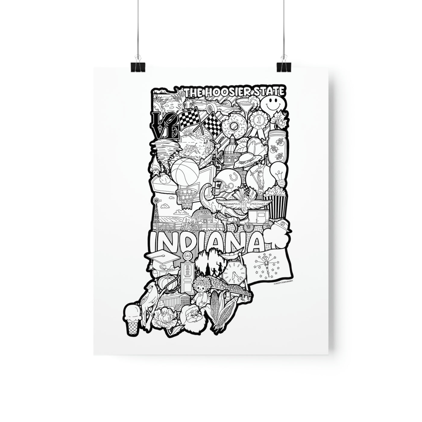 Indiana Doodle Premium Matte Vertical Posters