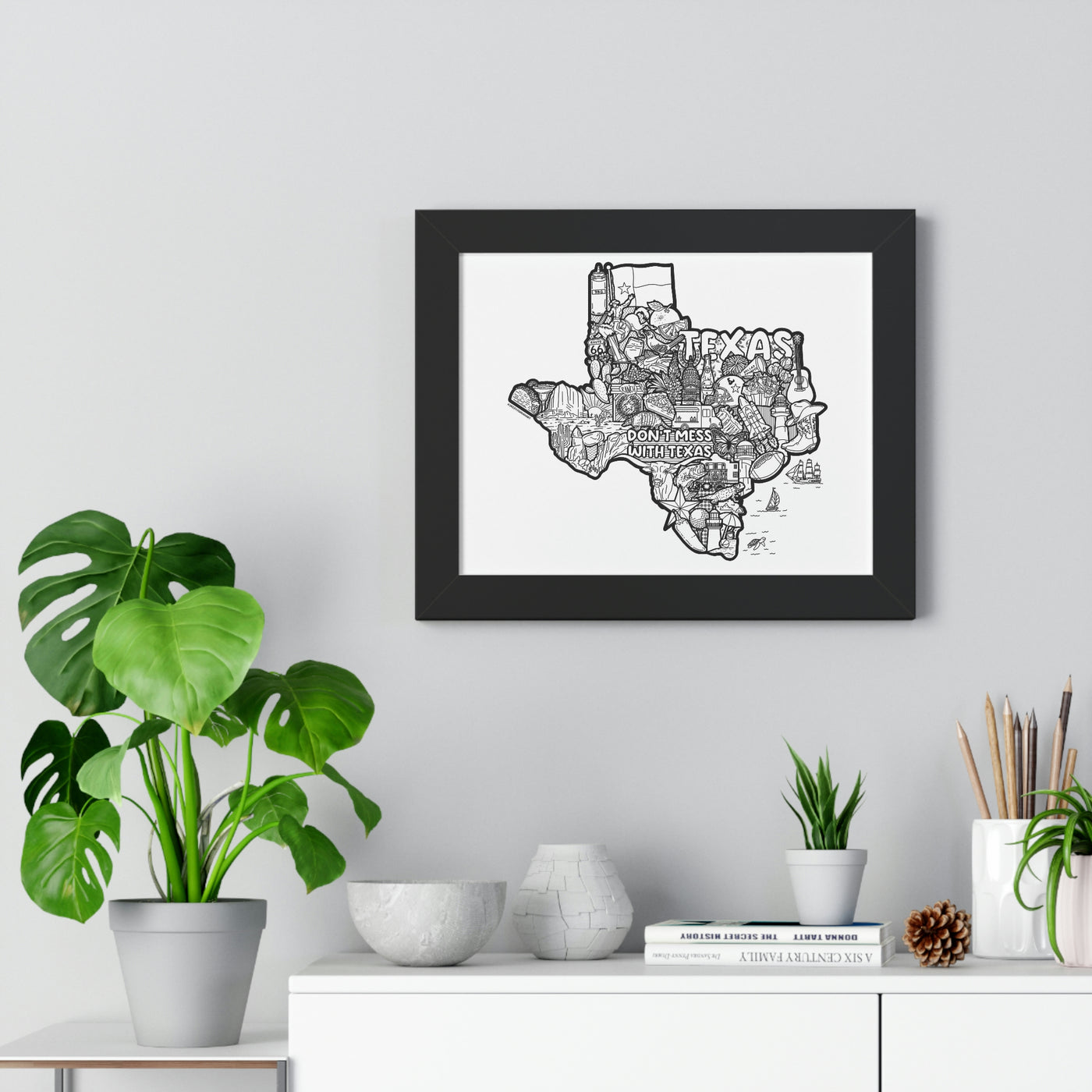 Texas Doodle Framed Horizontal Poster