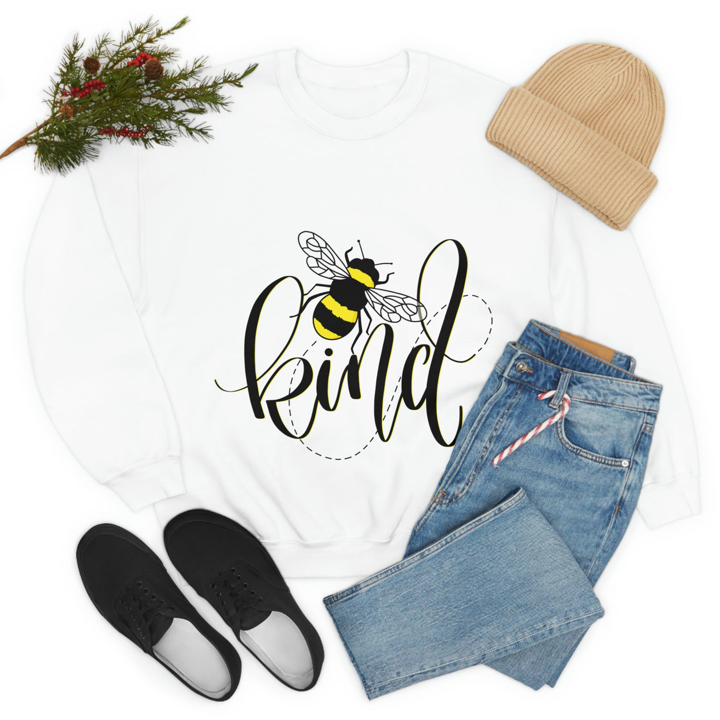 Bee Kind Unisex Heavy Blend Crewneck Sweatshirt