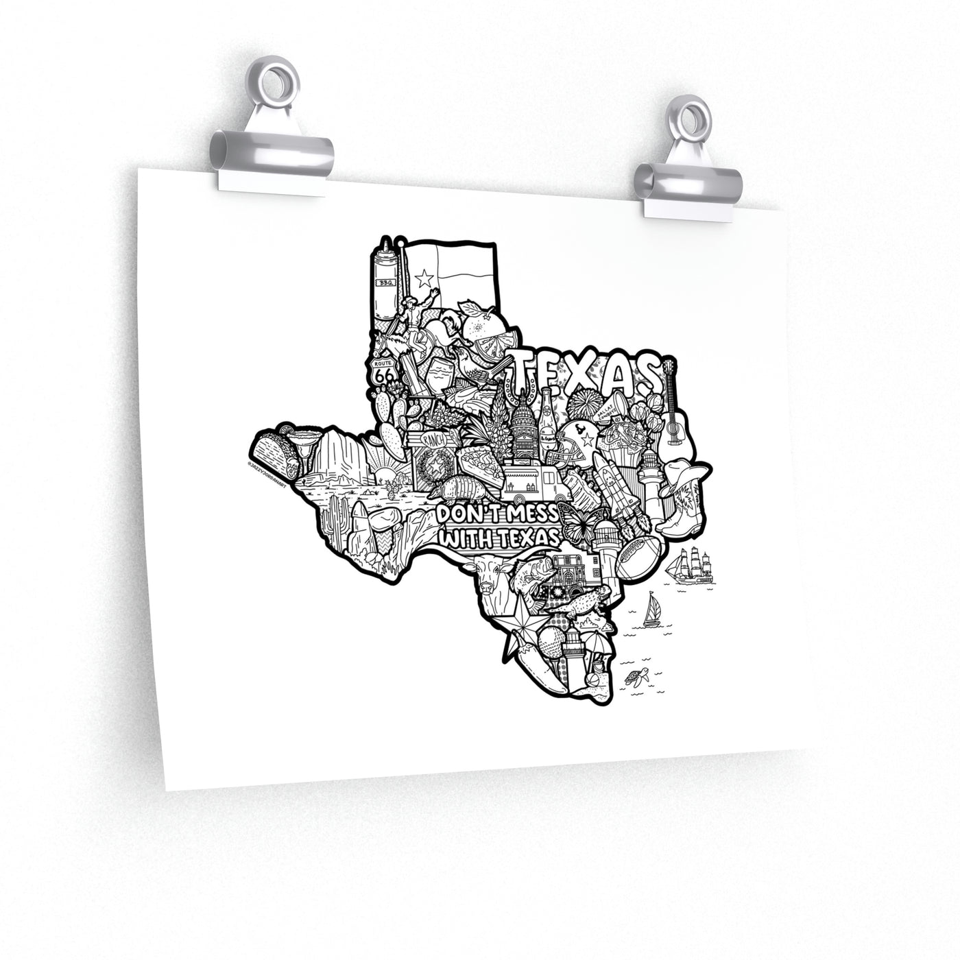 Texas Doodle Premium Matte Horizontal Posters
