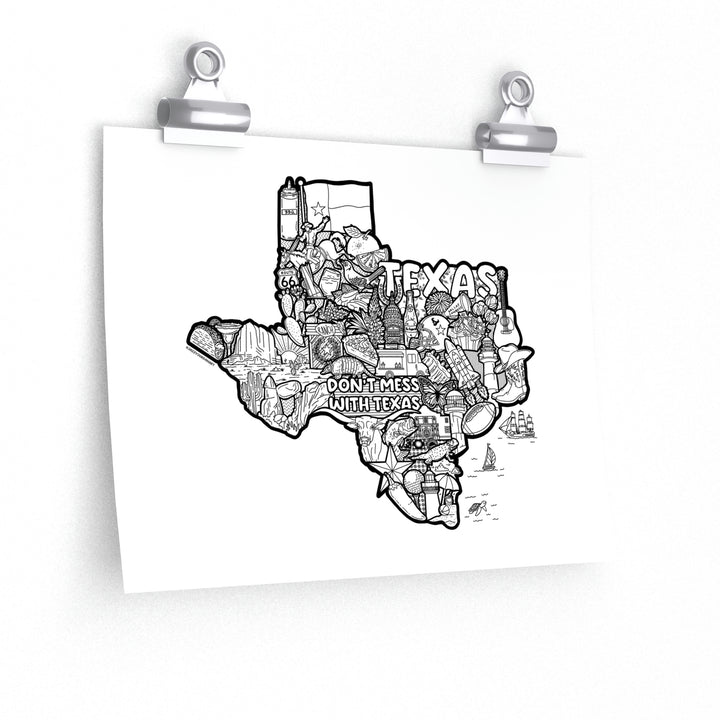Texas Doodle Premium Matte Horizontal Posters
