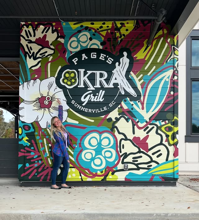 Colorful custom mural by Jazzy Jordan
